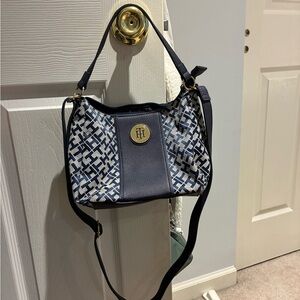 Tommy Hilfiger Navy Blue Monogram Handbag